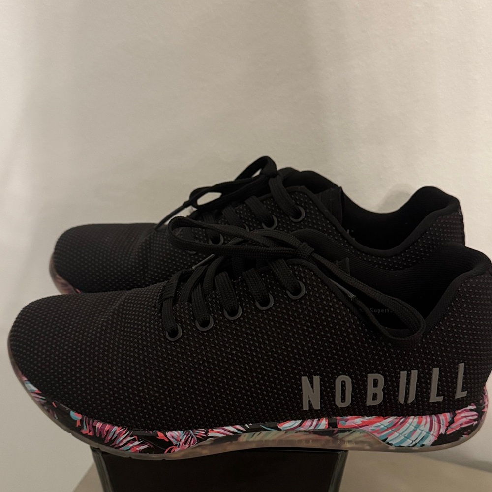 NOBULL Women's Black Athletic Trainer with Floral Sole